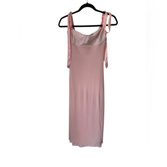 NWT Free People Got Glam Mesh Tie Shoulder Midi Slip Dress Size Small - Picture 4 of 9